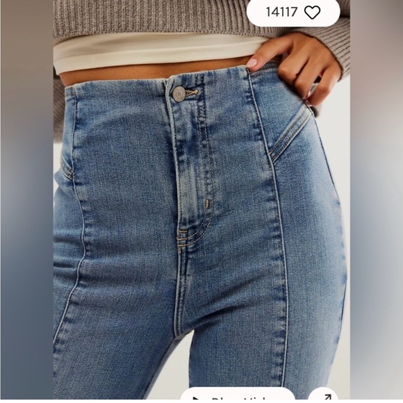 Free People CRVY Wild Honey Denim- High Tide - Picture 4 of 7